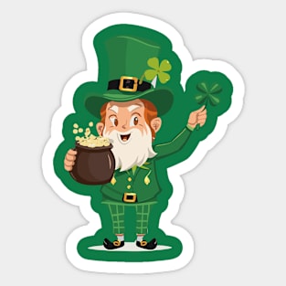 st patrick and clover irish Sticker